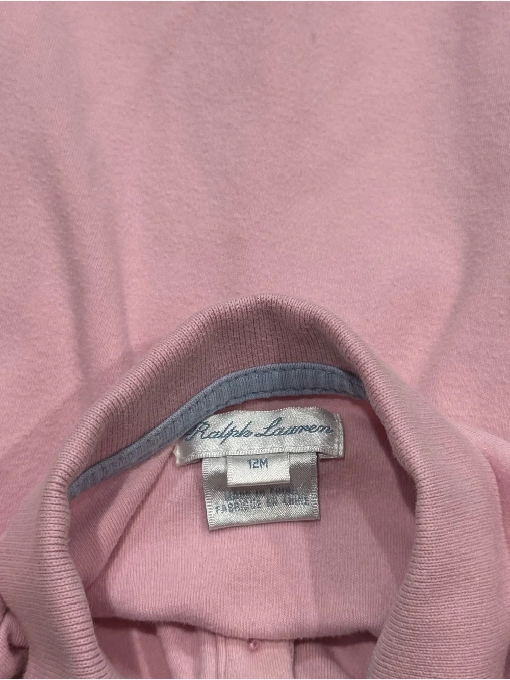 Ralph Lauren Baby Light Pink Polo Ruffle Dress 12 months 100% cotton